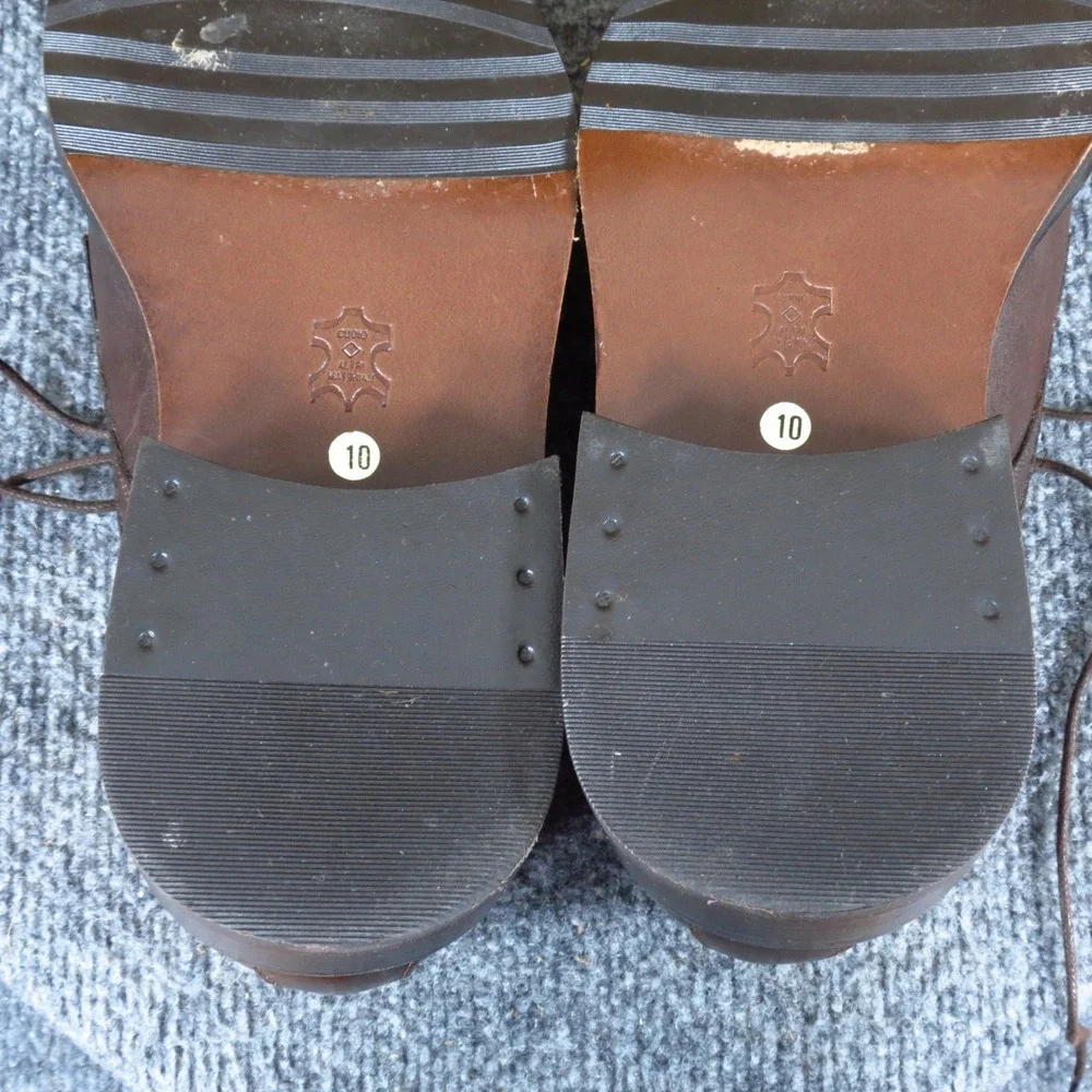 Alfani Men Derby Dress Shoes Size 10 Formal Business Square Toe Brown Leather‎